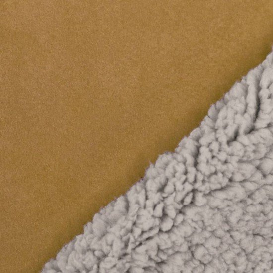 Tissu Suédine Doublé Fourrure Ocre - (Tissus De Mode)