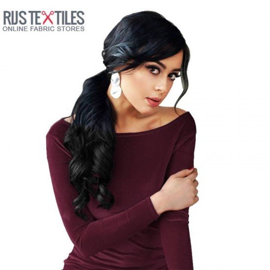 Fløjl Stretch Stof Bordeaux - (Fashion Stoffer)