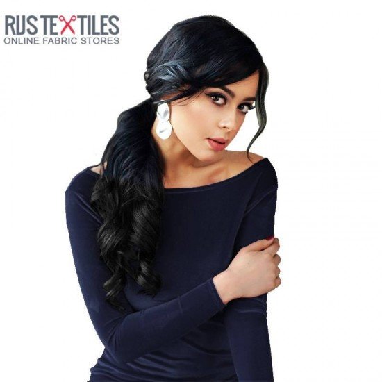 Stretch Velvet Fabric Navy