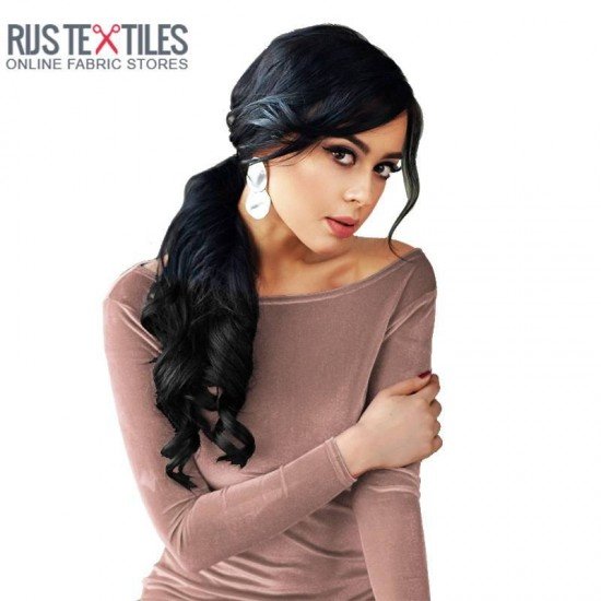 Tessuto Velluto Stretch Nude Rosa - (Tessuti Moda)