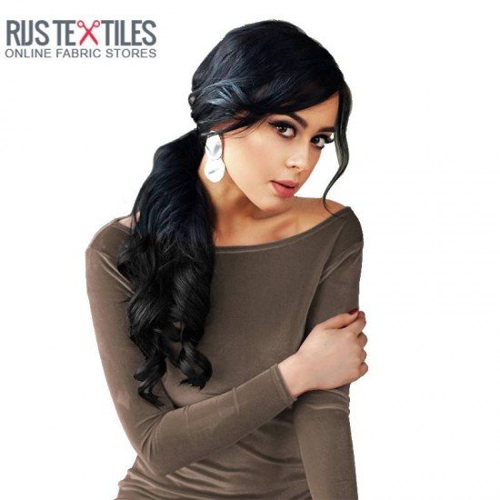 Velours Stretch Stof Taupe - (Mode Stoffen)