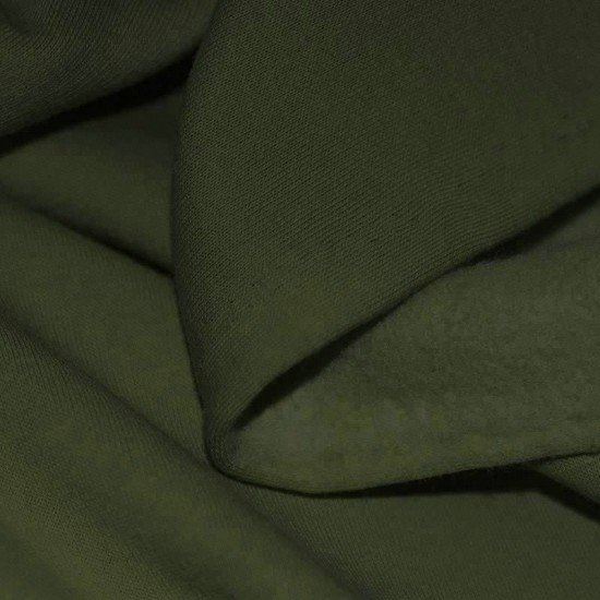 Tessuto Felpa Cotone Verde Militare - (Tessuti Felpa Cotone (Rovescio Garzato) )
