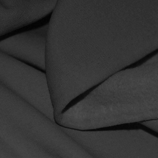Tessuto Felpa Cotone Grigio Scuro - (Tessuti Felpa Cotone (Rovescio Garzato) )