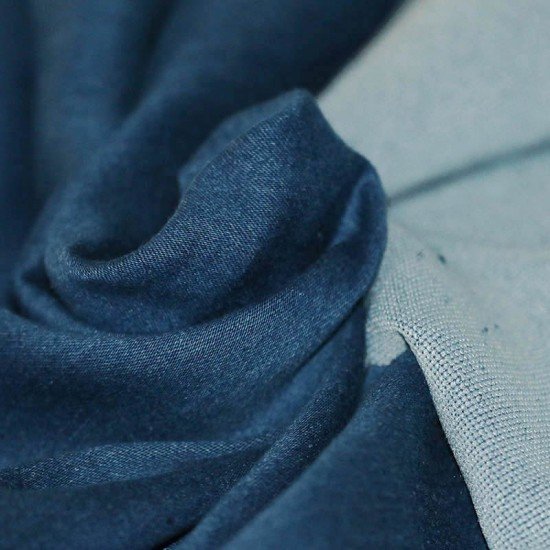 Gestrickte Jeansstoff Blau - (Jeans Stoff Baumwolle )