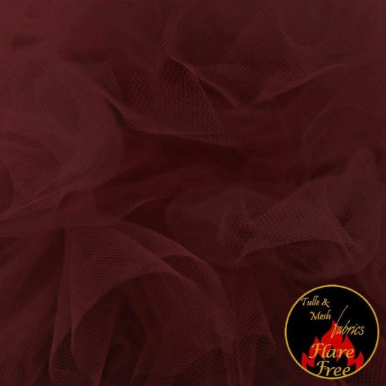 Braut Tüll Stoff Bordeaux 300cm Breit - (Braut Tüll Stoffe 300cm Breit)