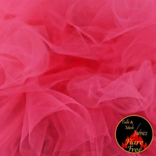 Braut Tüll Stoff Fuchsia 300cm Breit - (Braut Tüll Stoffe 300cm Breit)