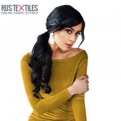 Stretch Velvet Fabric Ocher 