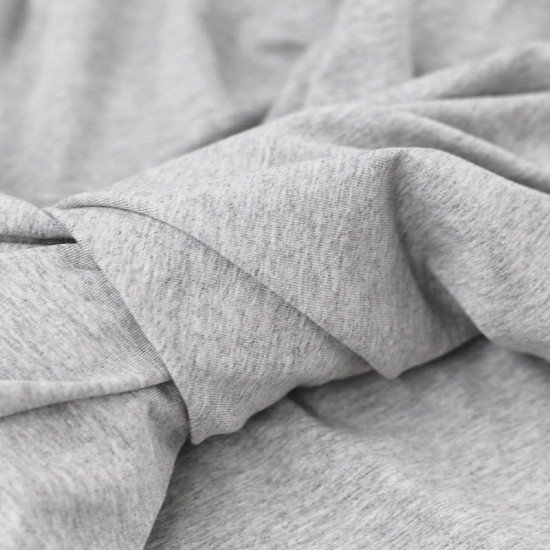 Jersey Di Viscosa Grigio Chiaro Melange  - (Tessuto Jersey Di Viscosa)