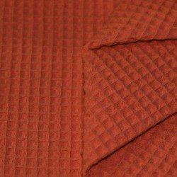 Waffle Pique Fabric Burnt Orange