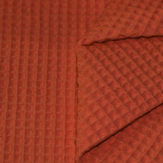 Tessuti Piquet Di Cotone Arancione Bruciato - (Tessuti Piquet Di Cotone)