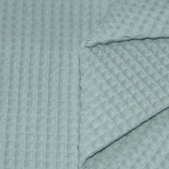Tissu Piqué Gaufré Mer Verte - (Tissu Piqué Gaufré)