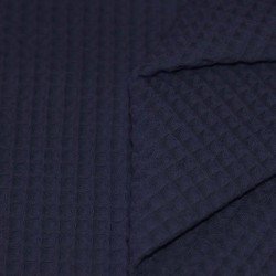 Waffle Pique Fabric Navy