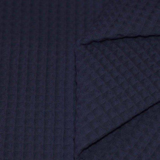 Tissu Piqué Gaufré Marine - (Tissu Piqué Gaufré)