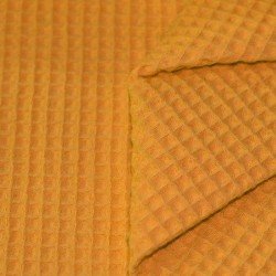 Waffle Pique Fabric Ocher