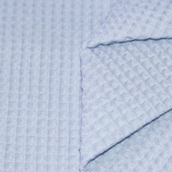 Waffelstoff Piqué Hellblau - (Waffelstoffe Piqué)