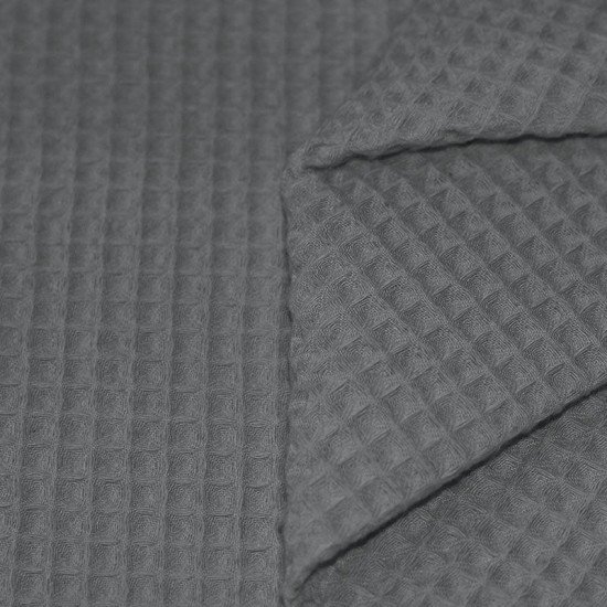 Tissu Piqué Gaufré Gris - (Tissu Piqué Gaufré)