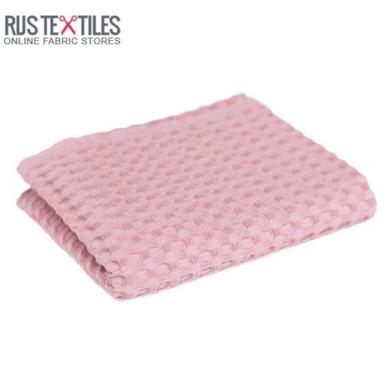 Tissu Piqué Gaufré Rugueux Rose - (Tissu Piqué Gaufré)