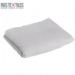 Waffle Pique Fabric Silver Grey