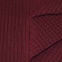 Waffle Pique Fabric Bordeaux