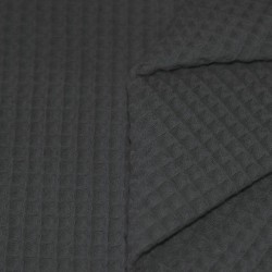 Waffle Pique Fabric Dark Grey