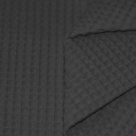 Tissu Piqué Gaufré Gris Foncé - (Tissu Piqué Gaufré)