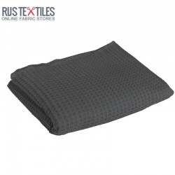 Waffle Pique Fabric Dark Grey