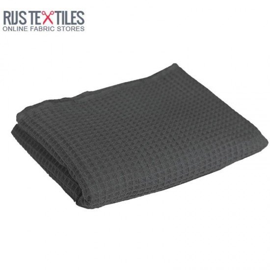 Tissu Piqué Gaufré Gris Foncé - (Tissu Piqué Gaufré)