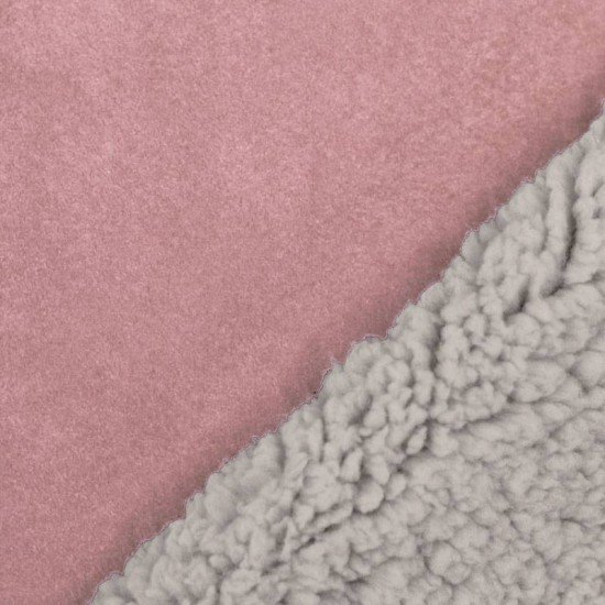 Tissu Suédine Doublé Fourrure Vieux Rose - (Tissus De Mode)