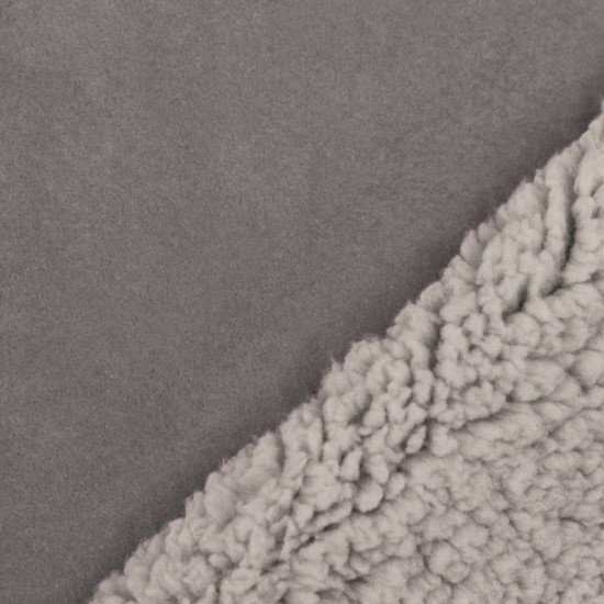 Tissu Suédine Doublé Fourrure Gris Clair - (Tissus De Mode)