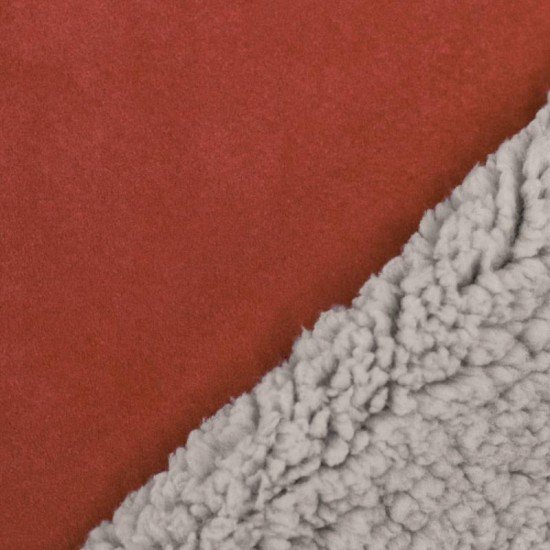 Tissu Suédine Doublé Fourrure Rouille Orange - (Tissus De Mode)