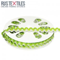 Rick Rack Ribbon Lime White 8mm