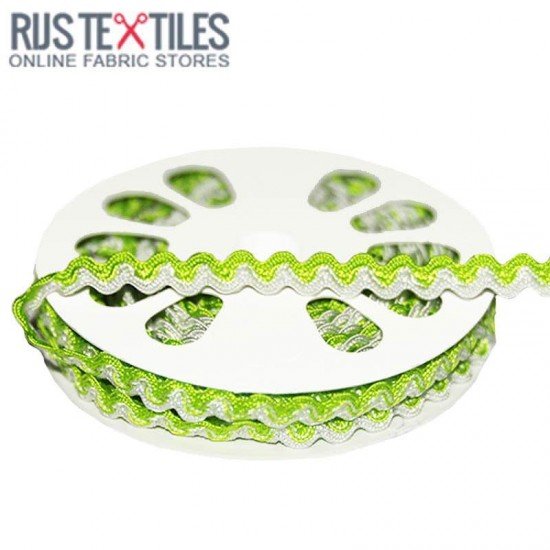 Zackenlitze Lime Weiß 8mm 
