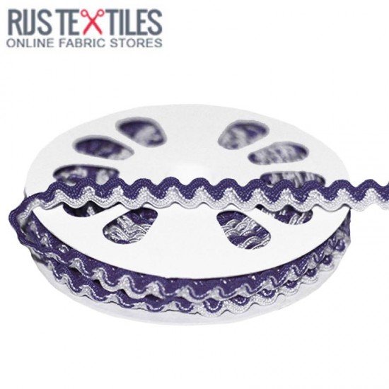 Zigzaglidse Ensfarvet Navy Hvid 8mm