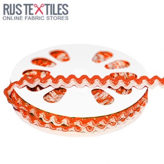 Zigzaglidse Ensfarvet Orange Hvid 8mm