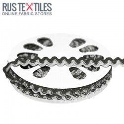 Rick Rack Ribbon Black White 8mm