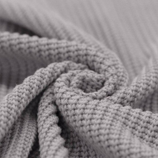 Big Knit Fabric Light Grey