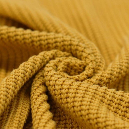 Big Knit Fabric Ocher 