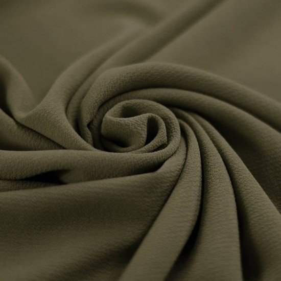 Tissu Bulle De Mousseline Stretch Olive - (Tissus De Mode)
