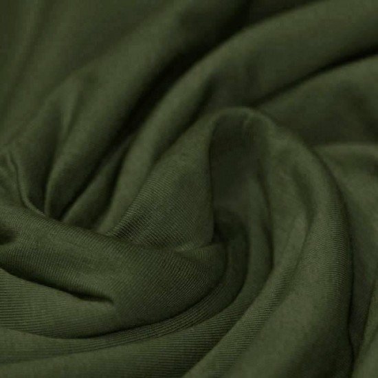 Jersey Cotone Lycra Verde Militare - (Tessuto Jersey Di Cotone)