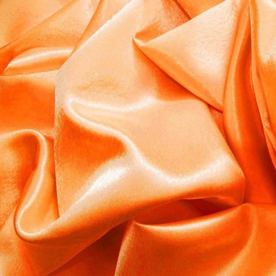 Crepe Satin Fluor Orange - (Crepe Satin Stoffe)
