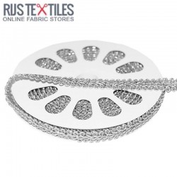 Metallic Gimp Braid Trim Silver 9mm