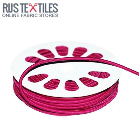 Gummi Anoraksnor Fuchsia 3mm (Metermål) - (Gummi Anoraksnor 3mm)