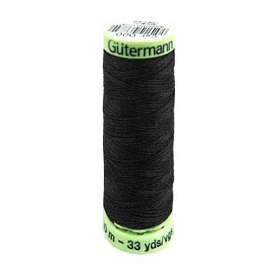 Gütermann Ornamental And Button Hole Thread Black 30M (000) - (Haberdashery)