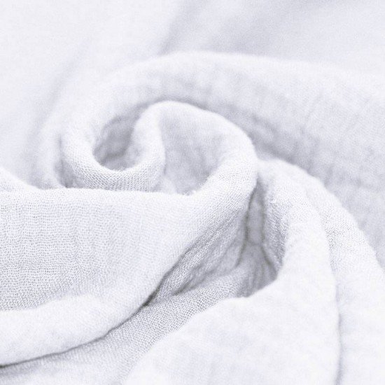 Tissu Double Gaze De Coton Blanc - (Tissus Deco)