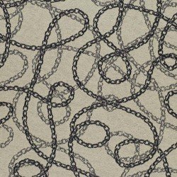 Jacquard Fabric - Chain Beige Black 