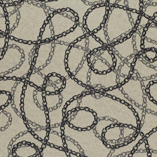 Jacquard Stof - Ketting Beige Zwart - (Jersey Stoffen)