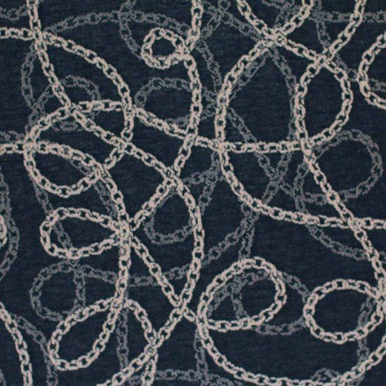Jacquard Stof - Ketting Zwart Beige - (Jersey Stoffen)