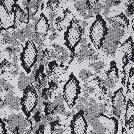 Jacquard Stof - Slang Dessin Grijs - (Jersey Stoffen)