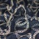 Jacquard Stof - Ketting Zwart Beige - (Jersey Stoffen)