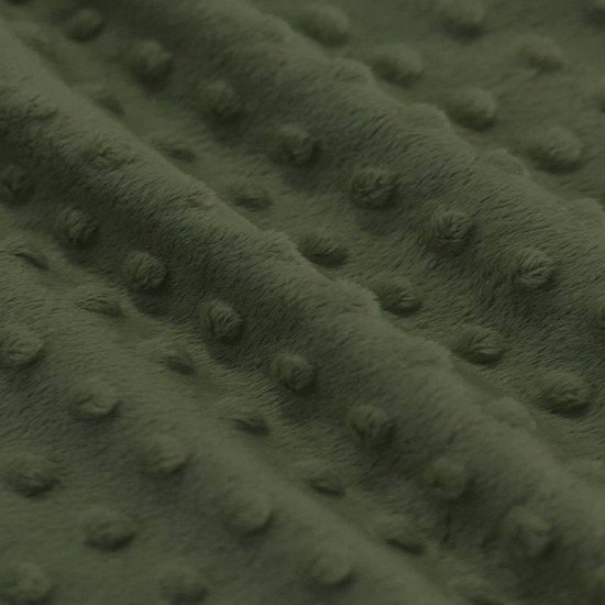 Tissu Minky Polaire Armée Verte - (Tissu Minky a Pois)